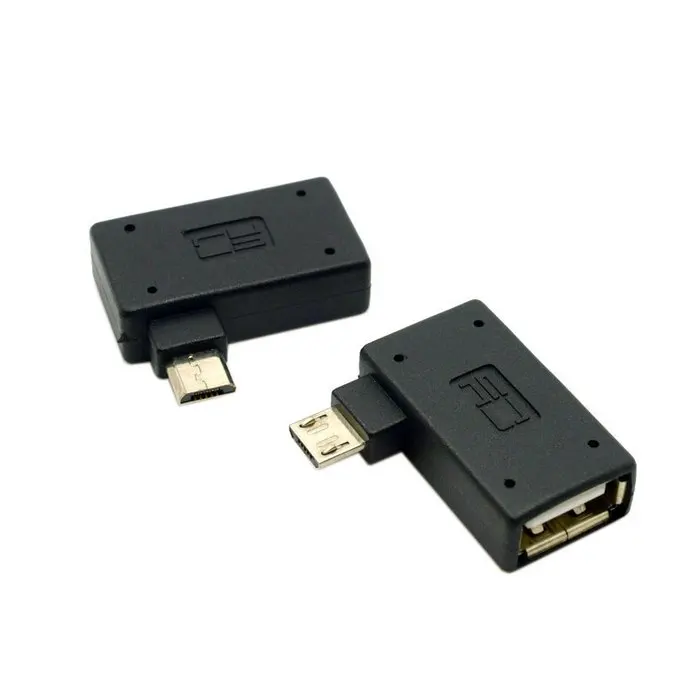 Jimier 2 шт. левый и правый угловой 90 градусов Micro USB 0 хост-адаптер OTG с питанием для