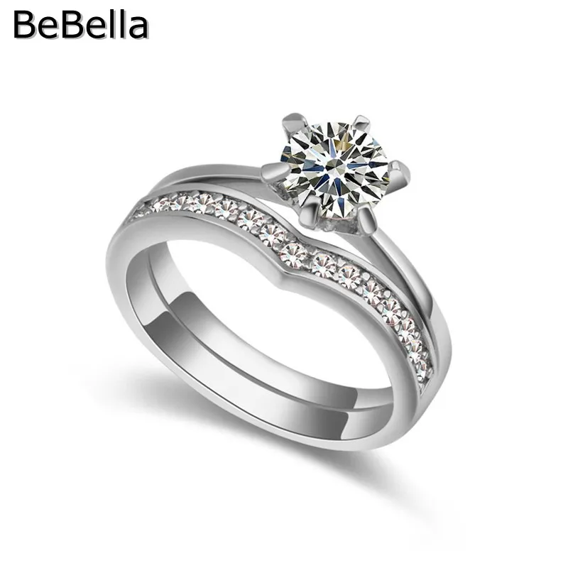 6 цветов романтические женские круглые кольца с имитацией бриллиантов для пар