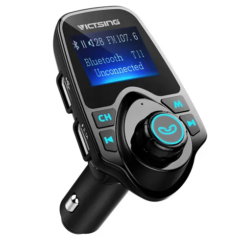 A Автомобильный MP3-плеер VicTsing, fm-передатчик, Bluetooth, гарнитура, автомобильный комплект, беспроводной радио аудио адаптер с двойным USB 2.1A USB зарядным устройством - Название цвета: A