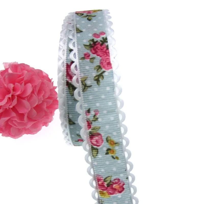 Лента кружевная с цветочным принтом 20 ярдов 3/4 дюйма мм|ribbon for hair bows|ribbon lace fabricribbon