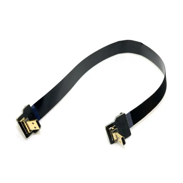 Угловой FPV Micro HDMI штекер к FPC плоский кабель 10 см 20 30 50 100 для Gopro HERO 4 3 SJCAM SJ5000|micro to