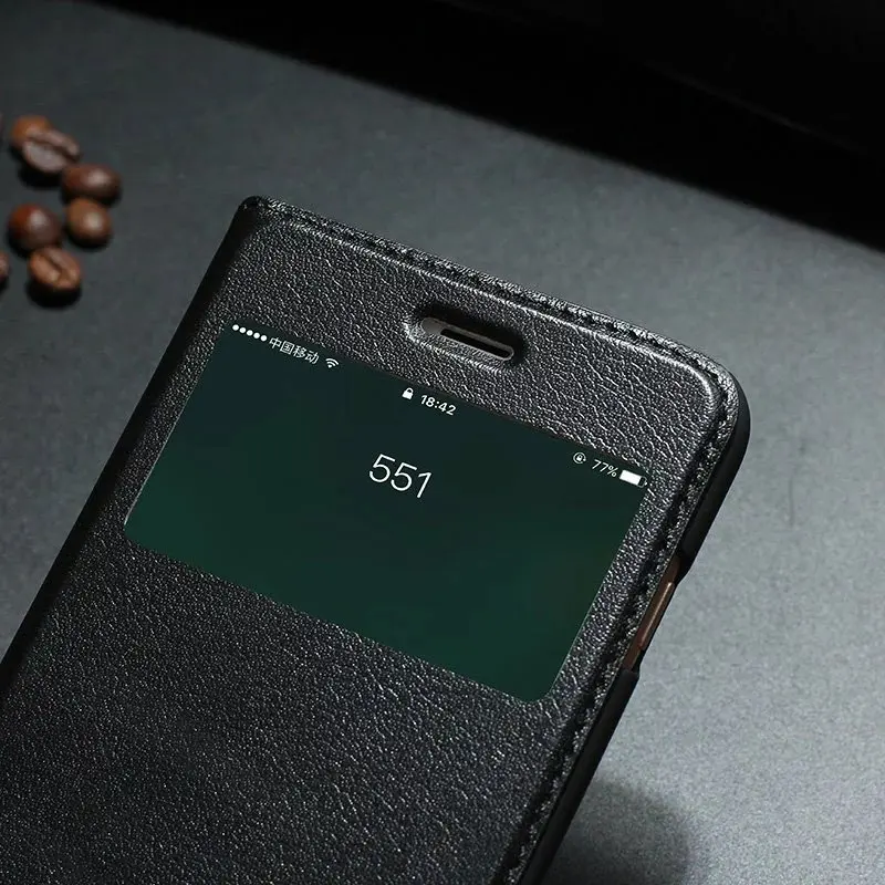 SS Window Smart Cover чехол для iPhone 7 Plus высокого качества из натуральной кожи телефона |