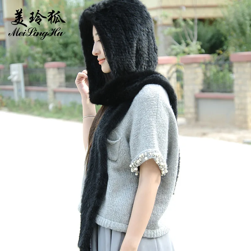 Женская зимняя шапка шарф из натуральной норки|russian hat|russian fur caprussian cap |