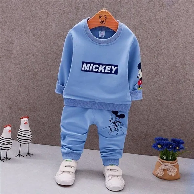 -F08-Blue- Комплект одежды для мальчиков, осенне-зимняя одежда для мальчиков, комплект из 2 предметов, детская одежда, спортивный костюм для От 1 до 5 лет - Цвет: -F08-Blue-