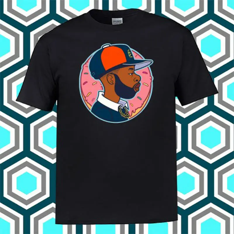 2019 забавные J Dilla пончики рэп хип хоп альбом Мужская черная футболка с