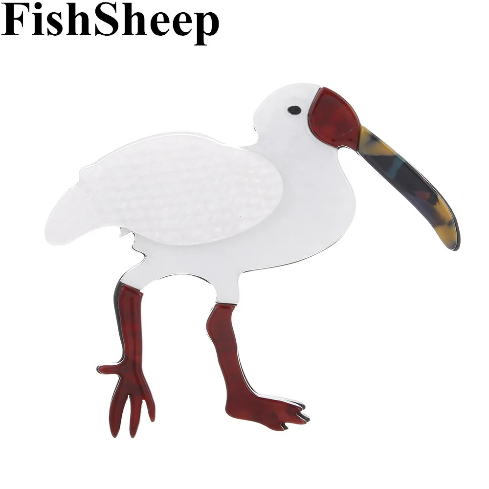 FishSheep Новая мода большие акриловые птицы Броши Булавки для женщин ацетатное