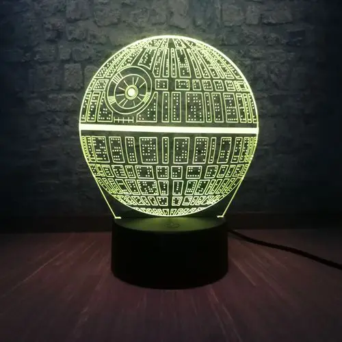 Death Star Звездные войны, Звезда смерти DS-1 платформа конечное оружие 3D СВЕТОДИОДНЫЙ многоцветный настольная лампа Подростковая комната ночной Светильник детские игрушки Праздничные подарки - Испускаемый цвет: Death Star