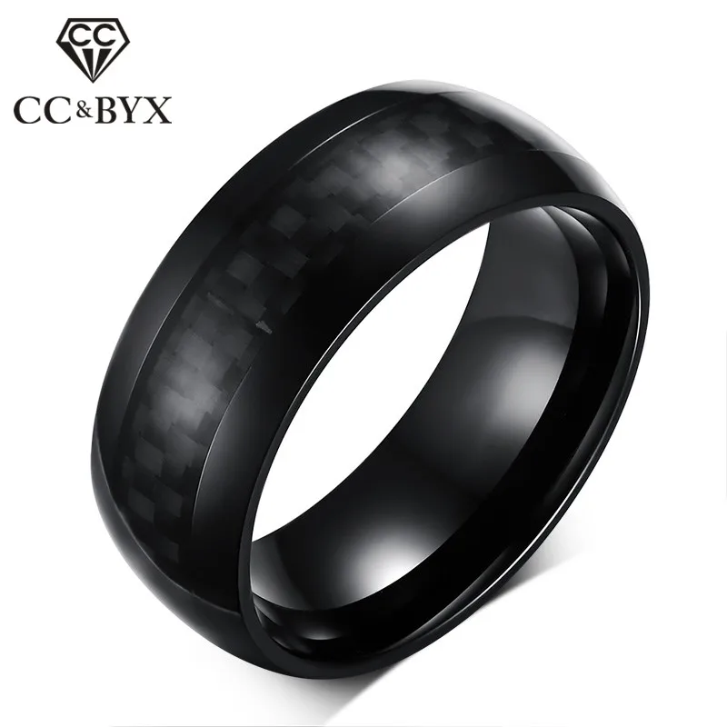 Титановые стальные кольца CC для мужчин и женщин Винтажное кольцо из углеродного