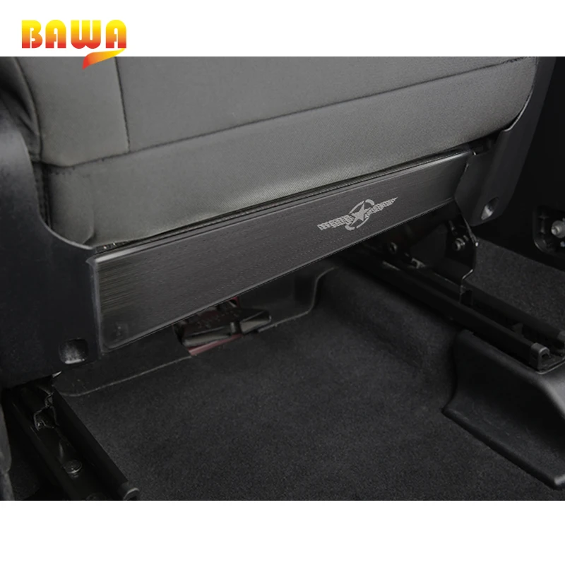 BAWA Interior Mouldings for Jeep Renegade+ Seat Anti-kick Panel Trim Stickers Metal for Jeep Compass
