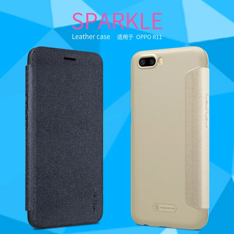 Для OPPO R11 5 &quotкожаный чехол NILLKIN Sparkle модная задняя крышка флип-чехол из