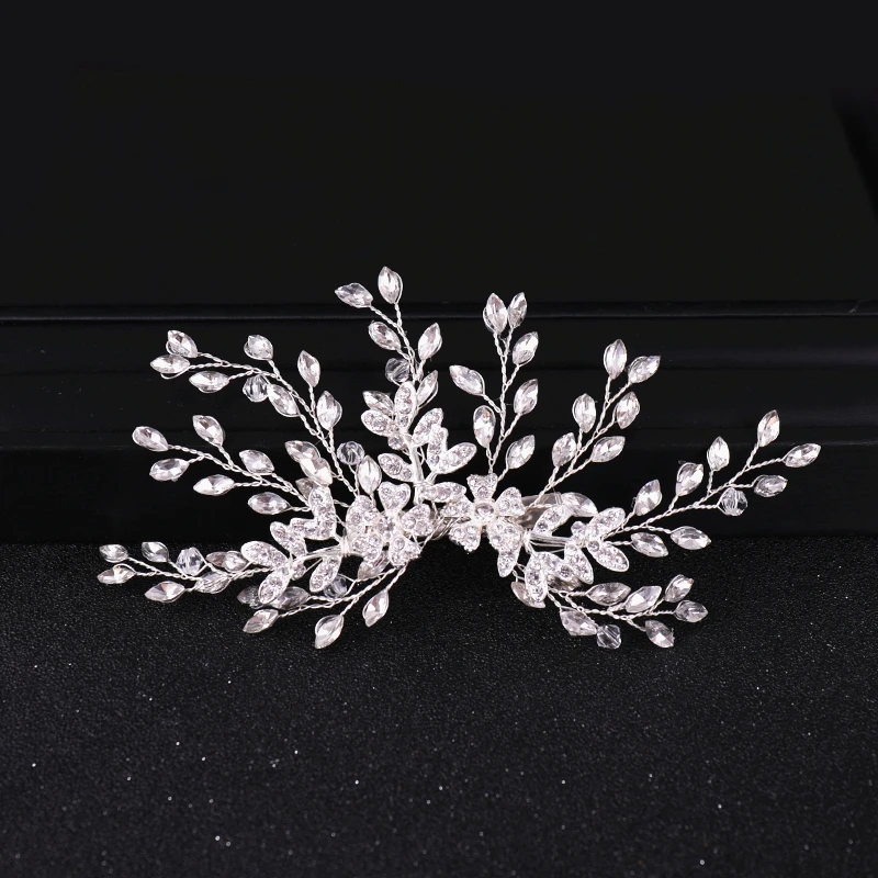 Women Hair Clip Floral Bride Headwear Wedding Tiara Jewelry Rhinestone Bridal Accessories Hairpins | Украшения и аксессуары