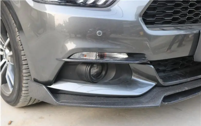 Mustang из натурального углеродного волокна переднего бампера разветвители боковые