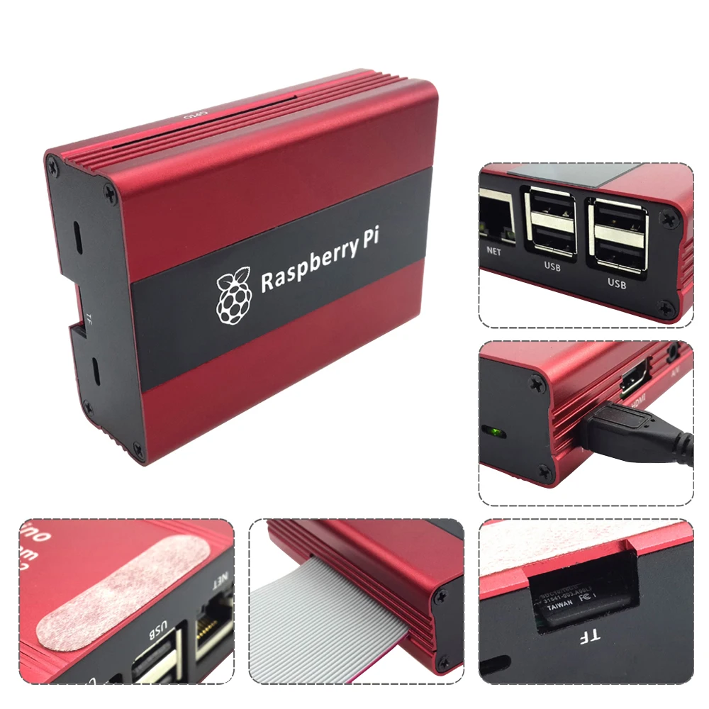 Raspberry Pi 3 B+ Aluminum Case Shell With Heatsinks Compatible with 2/B+(Red) | Компьютеры и офис
