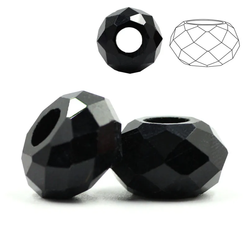 Бусины из хрустального стекла с большим отверстием 20 шт./лот 8x14 мм красные бусины