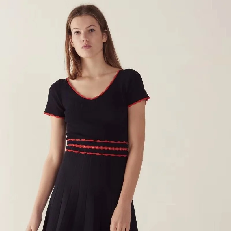 2019 Новое Женское Бандажное платье черное v-образный вырез с коротким рукавом Vestido