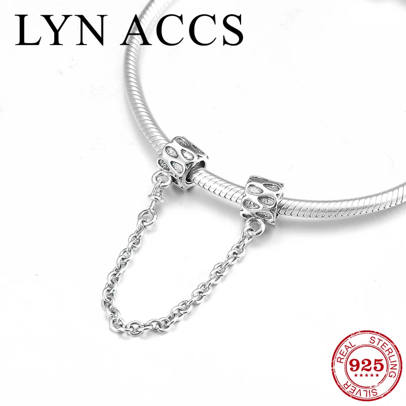 Fashion Creative 925 Sterling Silver gift Safety Chain Beads for women Fit Original Pandora Charms Bracelet fine Jewelry making