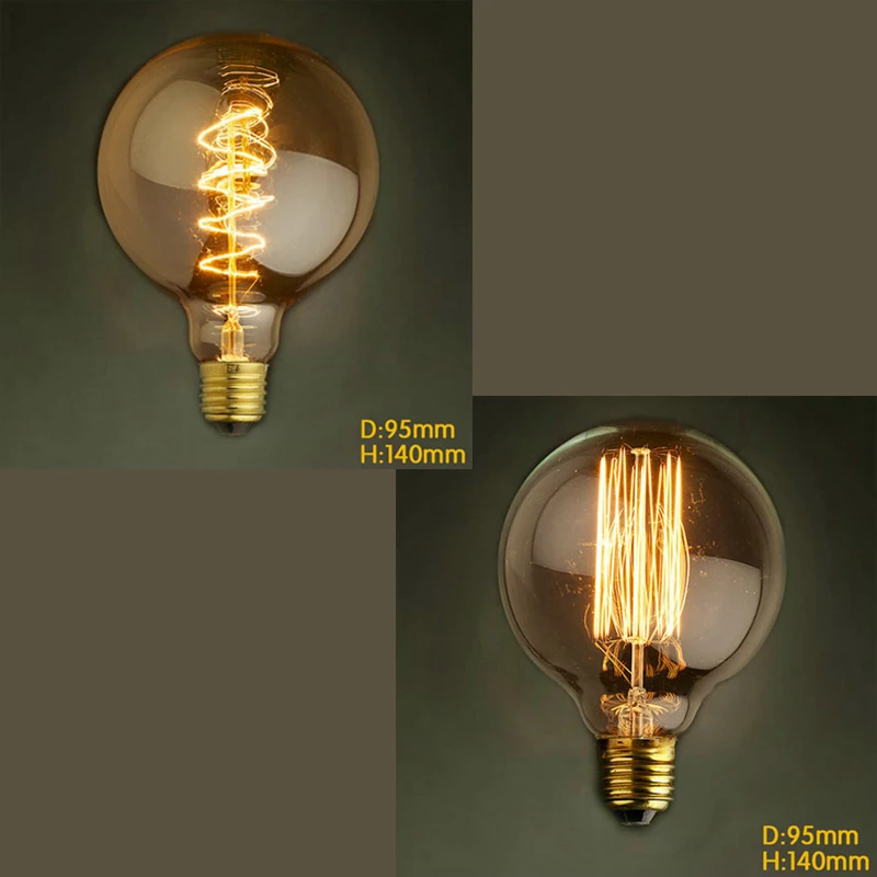 

40W/60W G95 vintage edison bulb Tungsten 220V-240V E26/E27 antique edison bulb