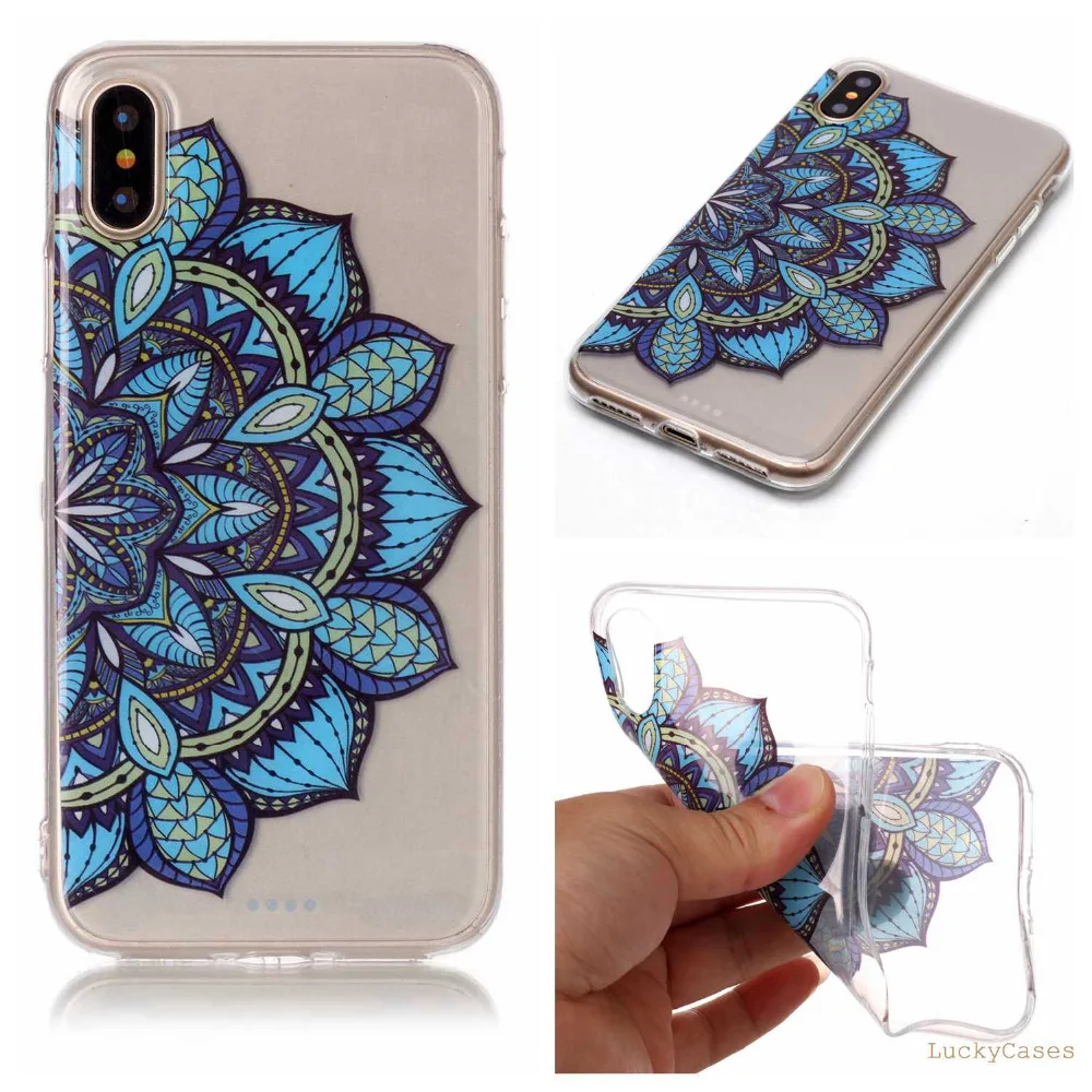 High Quality new fashion Soft Silicone TPU phone case For Apple iphone X etui conque with Doughnut feather Dreamcatcher Pattern |