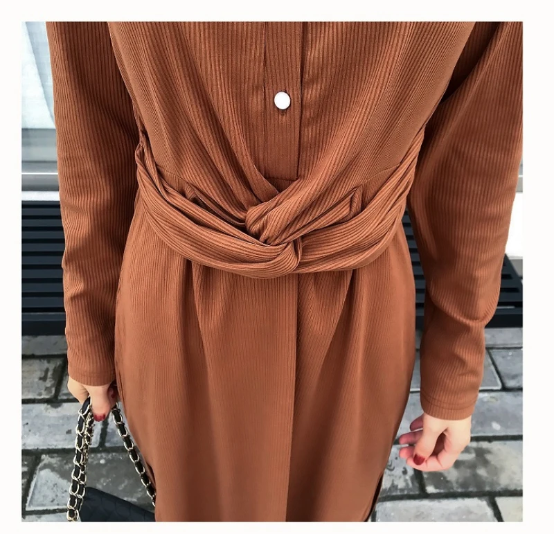 Осень Плюс Slim Fit кормящих миди длинное платье для беременных Разделение бантом