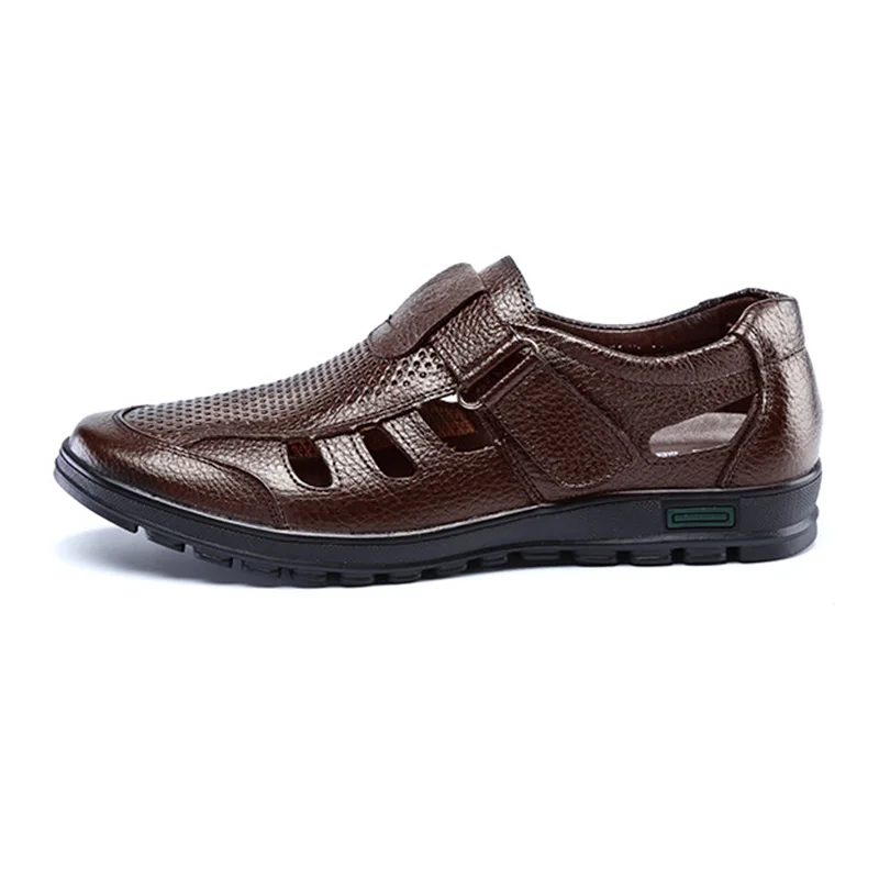 Kezrea Brand Casual Mens Sandals Genuine Leather Outdoor Men for Beach Shoes Drop Shipping | Обувь
