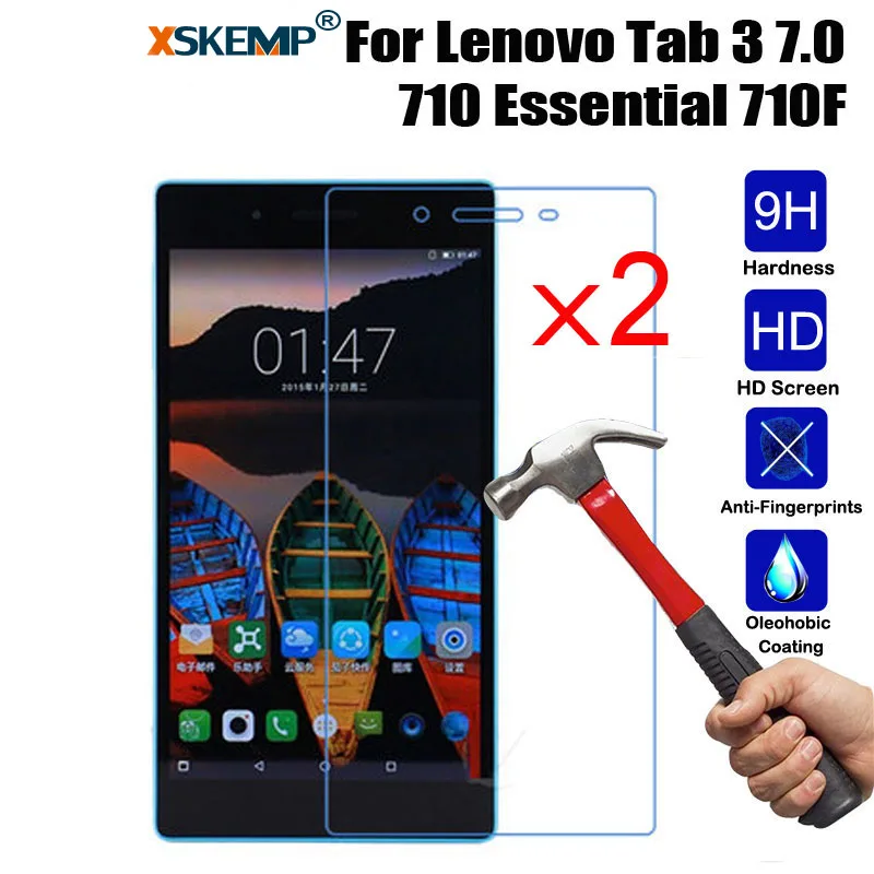 XSKEMP 2 шт. 9H закаленное стекло с защитой от царапин для Lenovo Tab 3 7 0 710 Essential 710F защитный