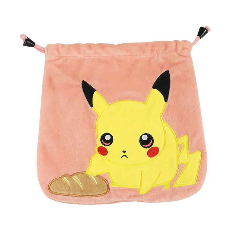 bread and pikachu 20*22 см Kawaii мяч сумка Bulbasaur плюшевая сумка для хранения Squirte Charmander Регулируемая сумка аниме мультфильм подарок для детей - Цвет: bread and pikachu