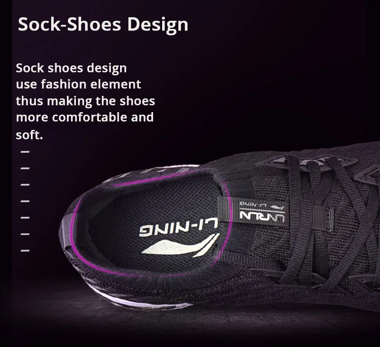 Li-Ning/Женская беговая Обувь года; однотонные Тканные амортизирующие носки; спортивная обувь с подкладкой; кроссовки; ARHN014 XYP650