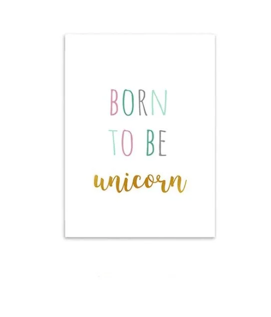 

HD Printed Canvas Unicorn Nursery Quote Canvas Art Picture Cuadros Decoracion Poster Scandinavian Decor for Children Room