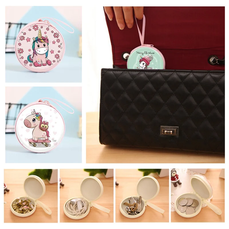 Women Kawaii Mini Bag Cartoon Unicorn Coin Purse Cute Children kids Girls Wallet Earphone Organizer Box Bags Christmas Gift | Дом и сад