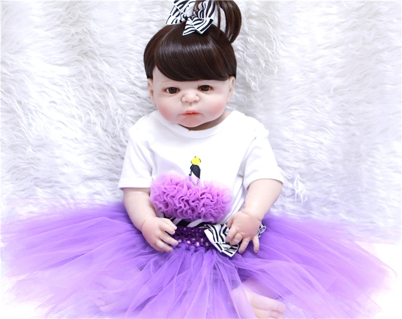 Элегантная фиолетовая юбка принцессы Benecas Bebe Reborn 22 дюйма силиконовая кукла