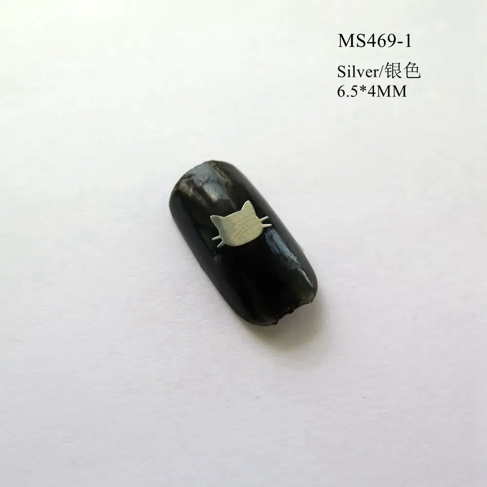 MS469-1 Silver Прибл. 1000 шт./пакет серебро/золото пчелы птицы Кошка Китти ананас-клей мягкий металл Стикеры ногтей Книги по искусству деко - Цвет: MS469-1 Silver