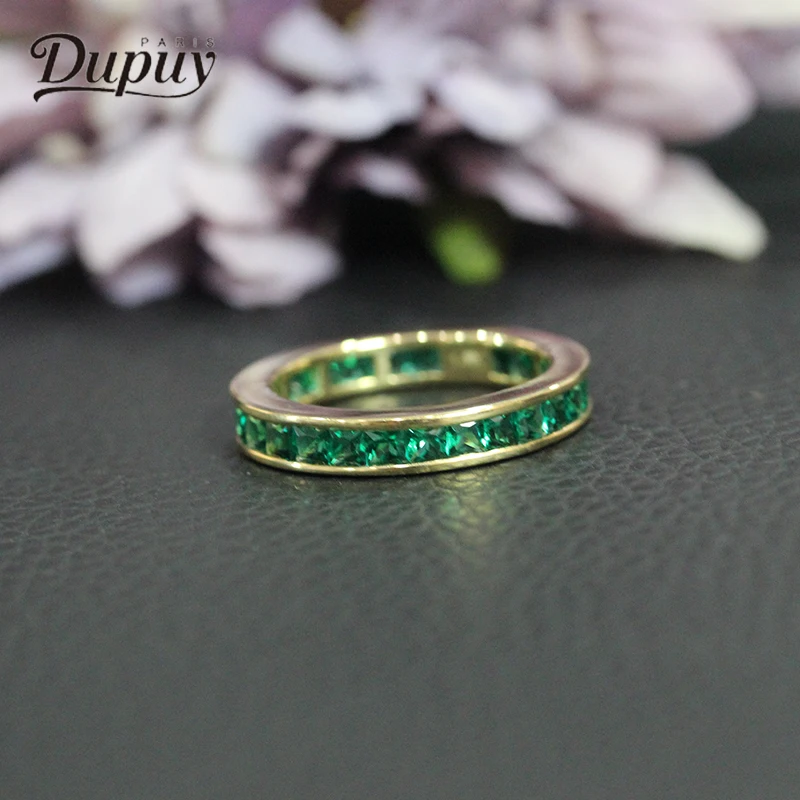 DUPUY модное Изумрудное обручальное кольцо новое 14k желтое золото 1.8ct элегантное