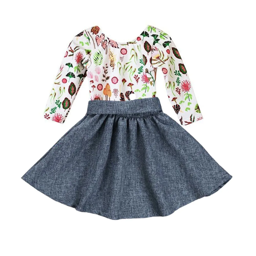 Puseky/детский комплект одежды для маленьких девочек топы с длинными рукавами и