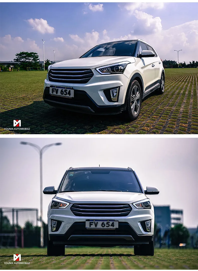 KOWELL автомобильный Стайлинг для hyundai ix25 головной светильник s для hyundai Creta светодиодный головной фонарь Ангел глаз светодиодный DRL передний светильник Биксеноновая линза ксенон