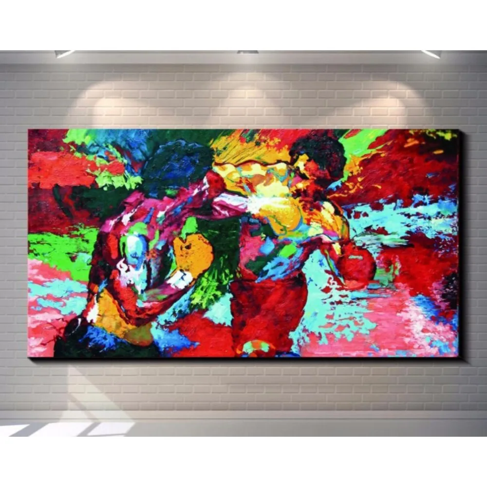 Современная картина маслом Rocky vs Apollo Leroy Neiman бокс HD холст печать домашний Декор