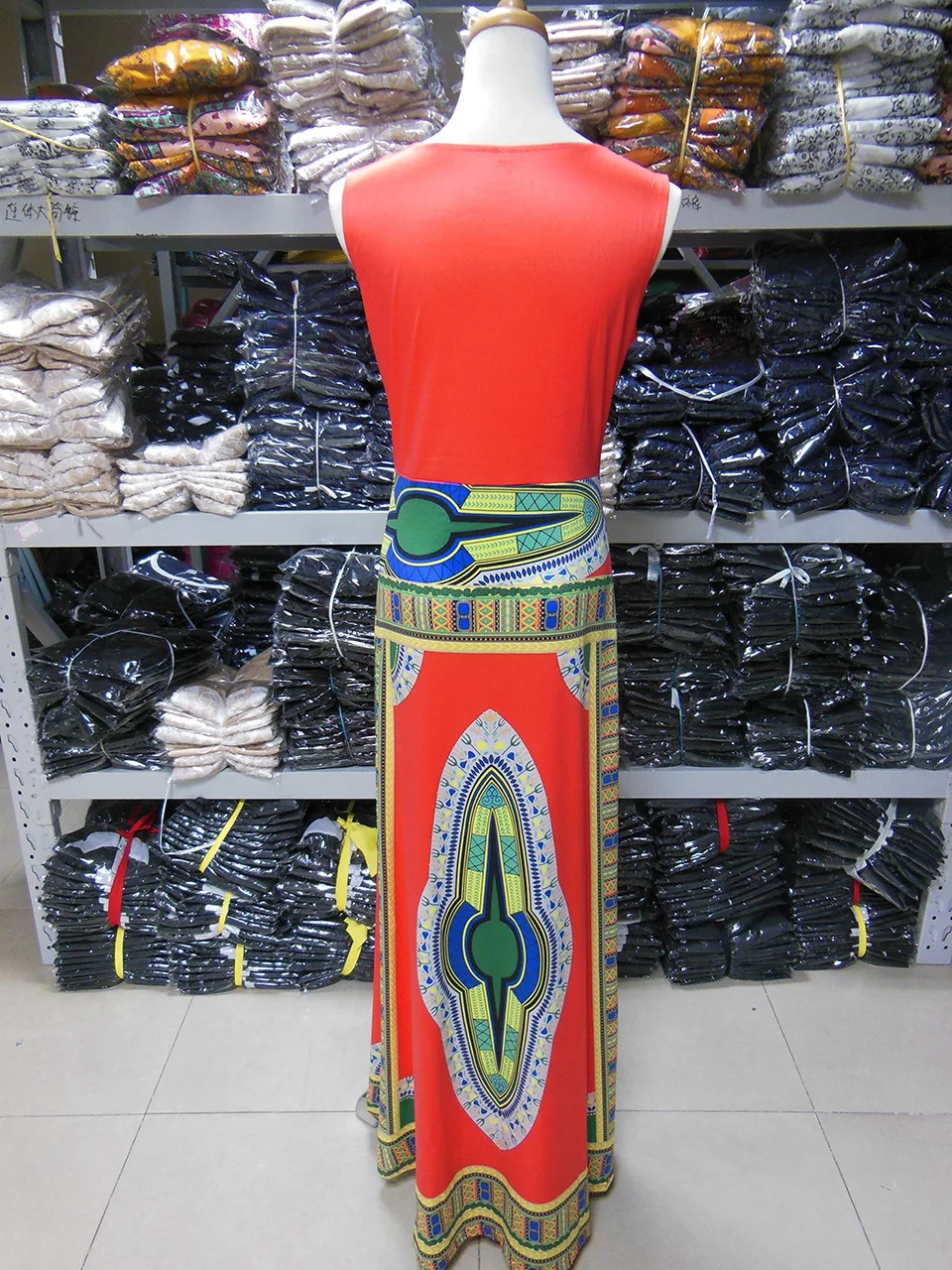 Модные длинные летние платья 2017 Для женщин Фараона печати Классический