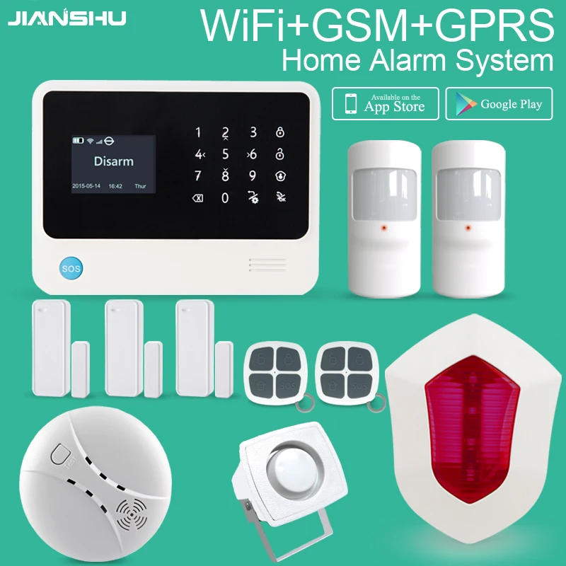 Лидер продаж GSM Wi Fi Φ поддержка 8 проводных зон GPRS домашняя охранная сигнализация