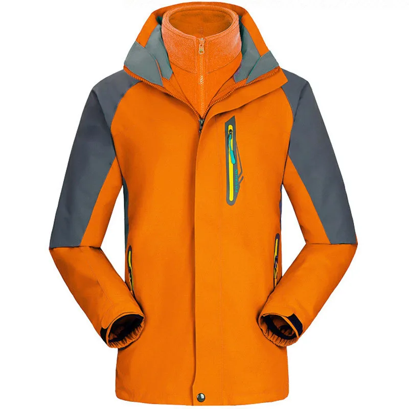 Men Orange RAY GRACE, Женская походная куртка, одежда, термальная, Спортивная, охотничья одежда, зимняя, для рыбалки, флисовая, для походов, для улицы, водонепроницаемая, пальто - Цвет: Men Orange