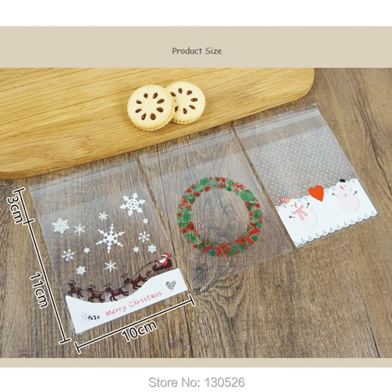 100 шт. Рождественский Снеговик печенья мешок для упаковки фестиваль подарки