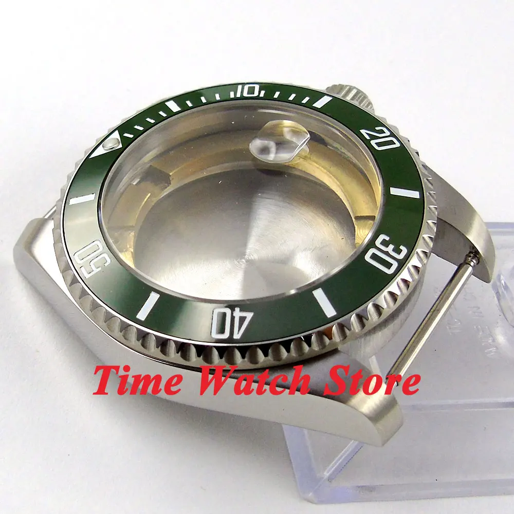 43 мм сапфировое стекло зеленая керамическая рамка из нержавеющей стали чехол для
