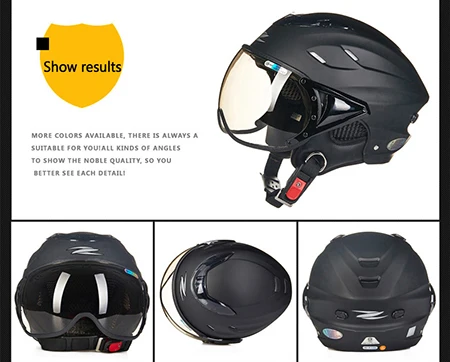 A ZEUS дышащие мотоциклетные полушлемы скутер шлем с открытым лицом Casco Moto Mujer анти-УФ Casco para Motocicleta маска Capacetes - Цвет: A