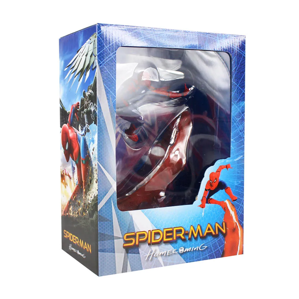 24cm B with box 6 стилей танос Железный человек Человек-паук Дэдпул Дэнверс статуя Железный ПВХ Фигурки игрушки - Цвет: 24cm B with box