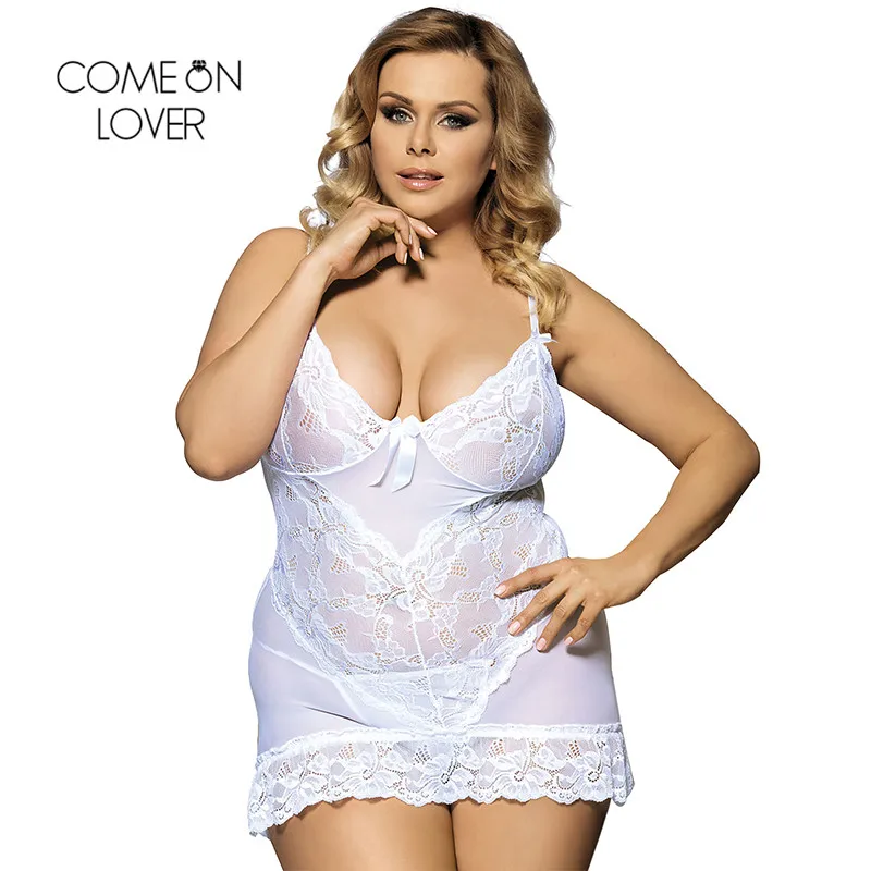 Comeonlover Для женщин ночь платье плюс Размеры 7XL v образным вырезом белье пижамы
