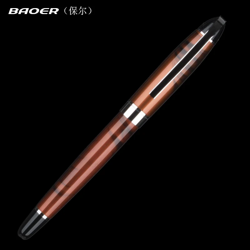 Baoer 517 оранжевая и серебристая шариковая ручка с шариковой ручкой 0 5 мм черными