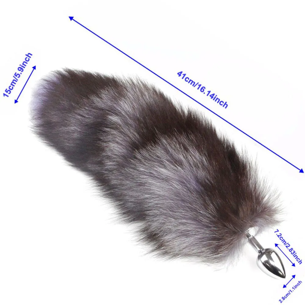 New Sexy Toys Metal Fake Fur Fox Dog Tail Anal Plug Butt BDSM Flirt Anus For Women Adult Games Product Couples | Красота и здоровье