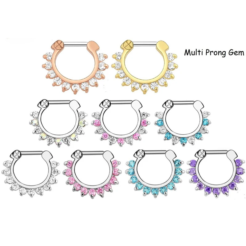 316 L хирургический стальной нос пирсинг Высококачественная циркониевая