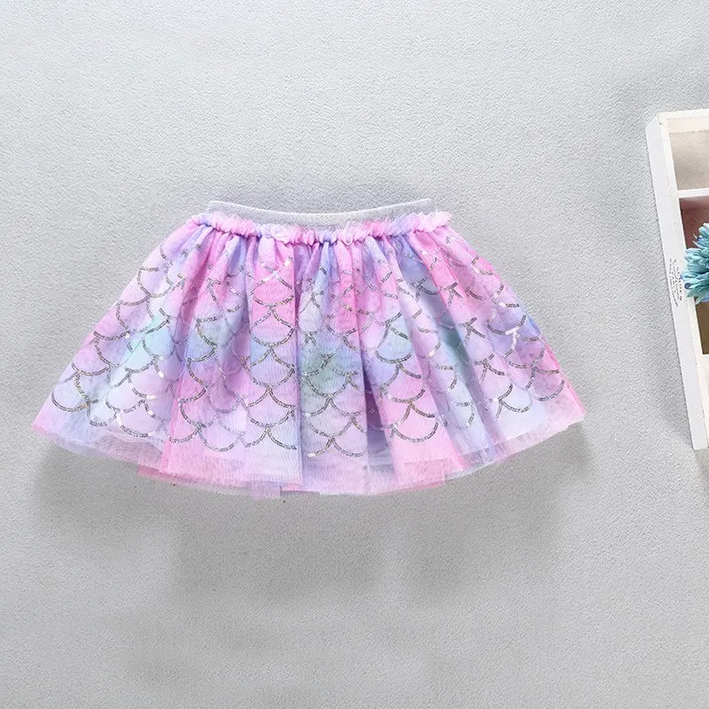 Rainbow Платье принцессы; летняя модная юбка; Новинка; милая детская одежда; Vestidos; Детский костюм; юбки; юбка-пачка с вышивкой и пайетками для девочек - Цвет: Rainbow
