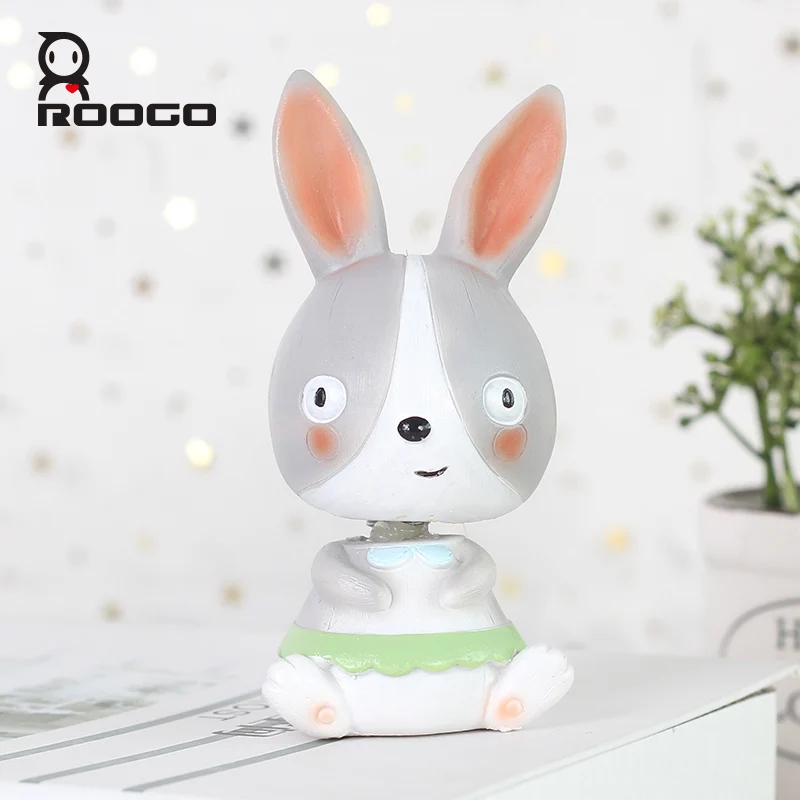 Roogo Cute Baby Animal Series Home Decoration Accessories Resin Figurine Anime Figures Toy Gift For Children Desktop Ornament