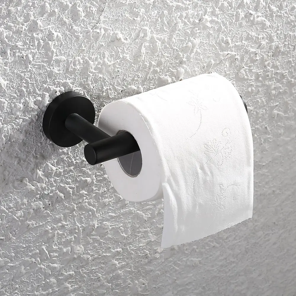 Matte Black Bath Roll Toilet Paper Holder Wall Mount Tissue Hook SUS304 Stainless Steel | Обустройство дома