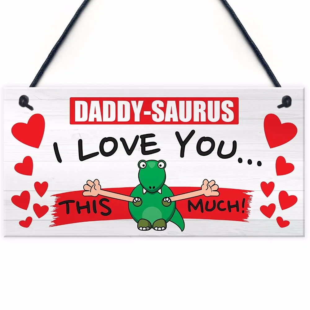 Meijiafei Daddy-Saurus очень люблю вас этот день отцов подвесная табличка папа и дедушка
